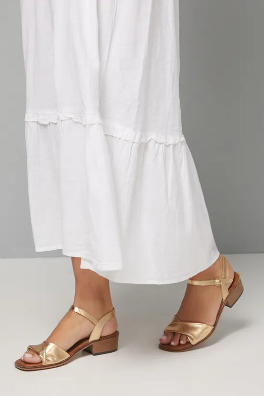 Dulcie Leather Twist Front Low Block Heel Sandals
